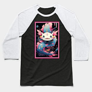 Cute Axolotl Anime Art Design | Cute Animals | Axolotl Hentaii Chibi Kawaii Design Baseball T-Shirt